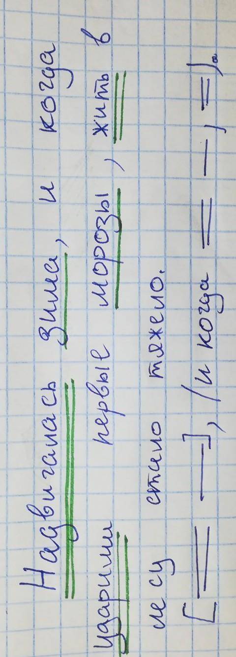 Надвигалась зима и когда ударили первые морозы жить в лесу стало тяжело. Сделать синтаксический разб