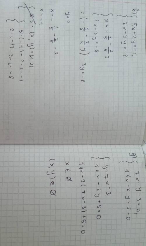 Нужно сделать варианты В и Д3х+у-1=06х+2у-2=0