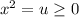 x^2=u\geq 0