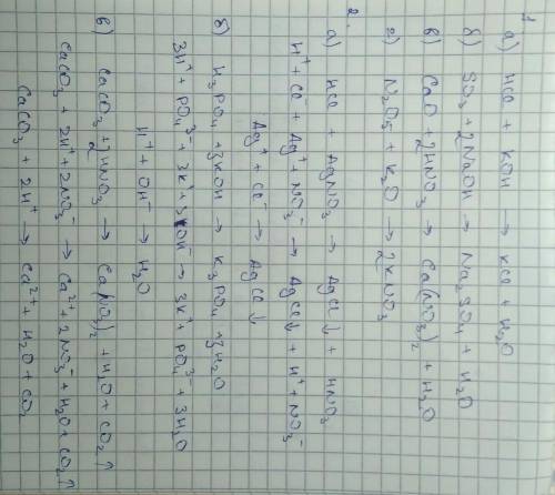 Напишите 4 реакции по схемам А)кислота+основание=соль+вода Б)кислотный оксид+основание =соль+ вода В