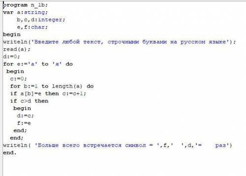ПАСКАЛЬ ИНФОРМАТИКА 10 КЛАСС. Уровень B. 1) С клавиатуры вводится символьная строка. Определите, как