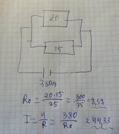 Резисторы сопротивлением в 20 ом и 15 ом соединены параллельно определить общее сопротивление провод