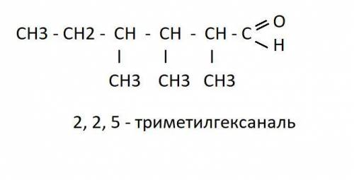 2,2,5 триметилгексаналь Напишите структурную формулу