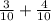 \frac{3}{10} + \frac{4}{10}