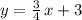 y=\frac{3}{4}\, x+3