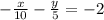 -\frac{x}{10} -\frac{y}{5} =-2