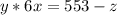 y*6x=553-z