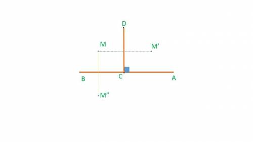ВА-отрезок. С- середина АВ. СD - перпендикулярен АВ. Точка М не принадлежит АВ и СD. Построить точки