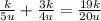 \frac{k}{5u} + \frac{3k}{4u} = \frac{19k}{20u}