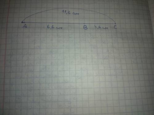 На прямой отмечены точки А,В,С, так что АС=11,2СМ ВС=4,6 АВ=6,6см В какой подследственности располож