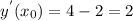 y^{'} (x_{0} ) = 4 -2 = 2