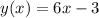 y(x)=6x-3