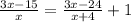 \frac{3x-15}{x} =\frac{3x-24}{x+4} +1