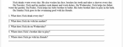 Task1. Read the text about Nick answer the questions. 1 What does Nick drink every Day?2 What does N