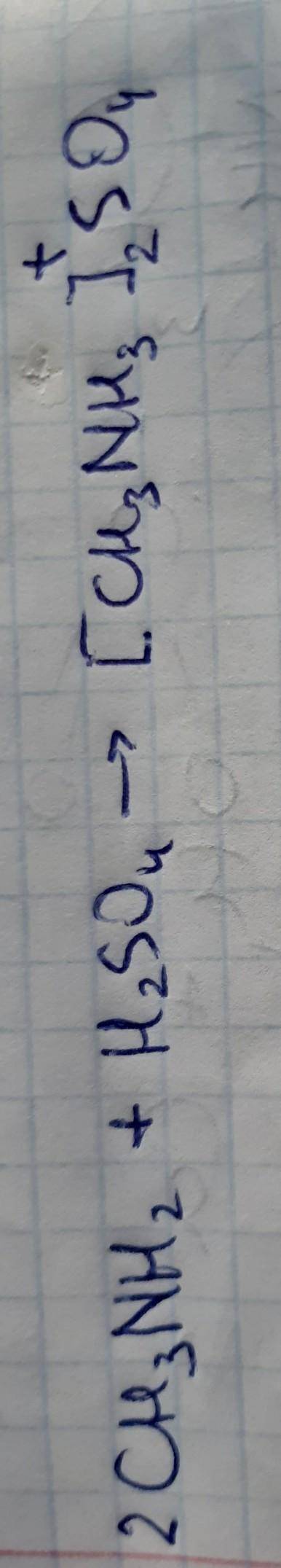 Напишіть рівняння реакції взаємодії метиламіну з сульфатною кислотою ​