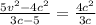 \frac{5v^{2}-4c^{2} }{3c-5} =\frac{4c^{2} }{3c}