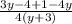 \frac{3y-4+1-4y}{4(y+3)}