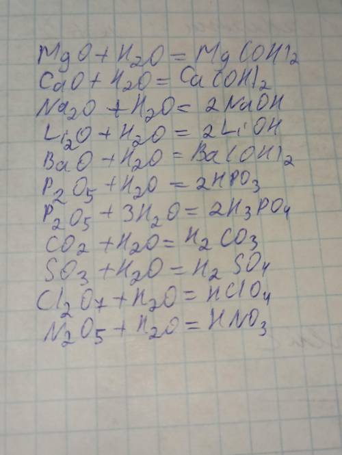 5. Напишіть якомога більше рівнянь реакцій, серед продуктів яких с вода.​