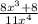 \frac{8x^{3} + 8}{11x^{4}}