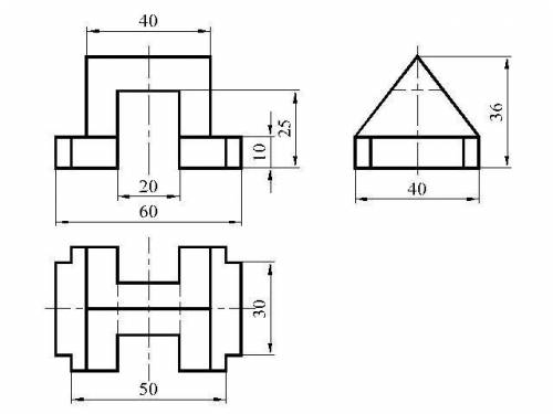По аксонометрической проекции начертить три вида модели. ​