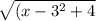 \sqrt{(x-3^{2} +4}