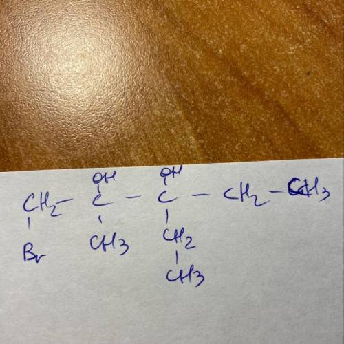 Здраствуйте, нужна Напишите структурную формулу вещества: 1-бром-2-метил-3-этилпентан-2,3-диол