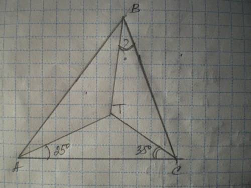 балов хелп Биссектрисы углов B и C треугольника ABC пересекаются в точке T. Найдите ∠CBT, если ∠TAC