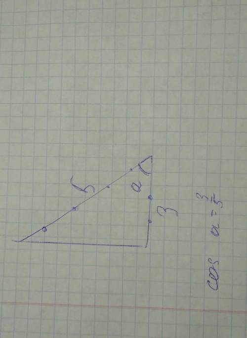 Постройте треугольник у которого косинус угла равен 3/5.