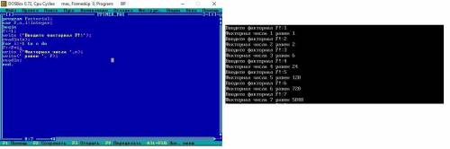 Напишите код программы для нахождения n! (факториал) (n!=1*2*3*4*n)​ 8класс