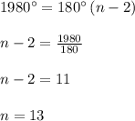 1980^\circ =180^\circ \, (n-2)\\\\n-2=\frac{1980}{180}\\\\n-2=11\\\\n=13