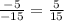 \frac{-5}{-15}=\frac{5}{15}