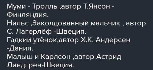 Из стран Северной Европы к нам приехали литературные герои. Соедини героя со страноц