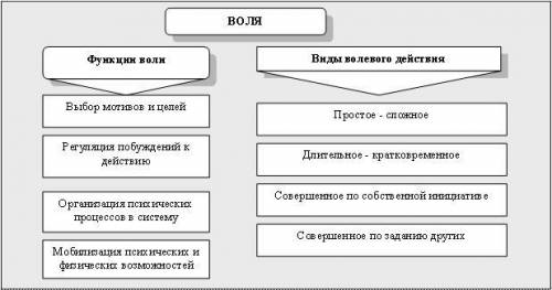 Составить схему волевой деятельности с примером Ребят