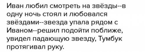 Дополните «Карту историй», определите последовательность событий рассказа.Иван любил смотреть на зве