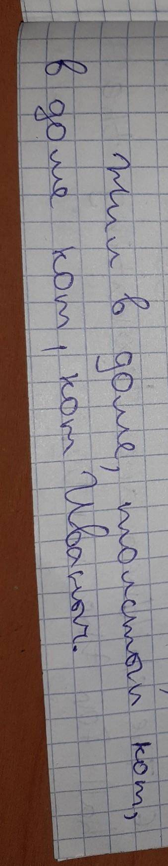 (1)Жил у нас в доме огромный толстый кот — Иваныч. (2)Мы все его любили за добрый нрав. (3)Только ув