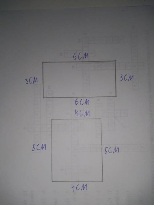 Начертите два разных прямоугольника периметр которых равен 18см.​