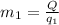 m_{1} =\frac{Q}{q_{1} }