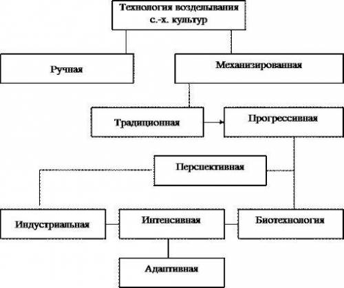 На какие три группы подразделяют технологии возделывания сельскохозяйственных культур?