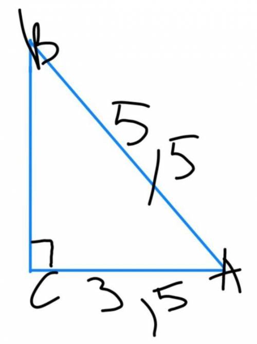 Побудувати прямокутний трикутник ABC( ),якщо AC=3,5см,AB=5,5см.Знайти sinB,cosB,tgB,ctgB.