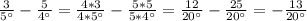 \frac{3}{5а} -\frac{5}{4а} = \frac{4*3}{4*5а} - \frac{5*5}{5*4а} = \frac{12}{20а} - \frac{25}{20а} = - \frac{13}{20а}