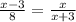 \frac{x-3}{8} = \frac{x}{x+3} \\\\