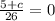 \frac{5 + c}{26} = 0