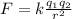 F=k\frac{q_{1} q_{2} }{r^{2} }