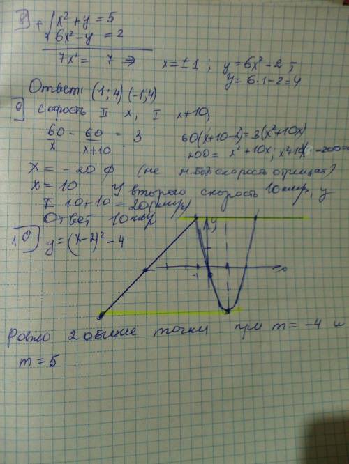 Система уравнений, задачка и график функции