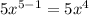 5x^{5-1} =5x^4