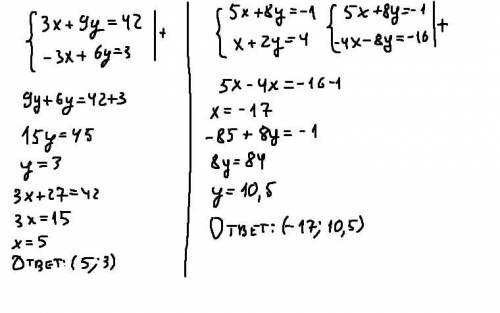 решить. Решение системы уровнений. Методом сложения​