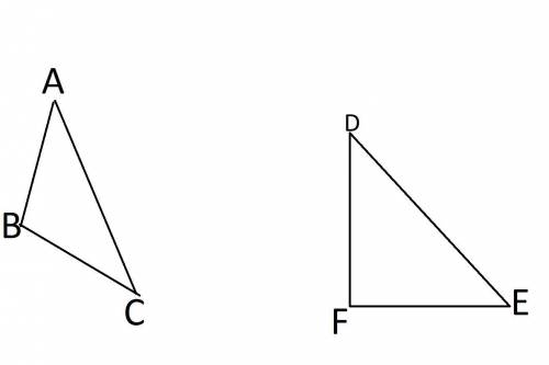 Начертите остроугольный треугольник ABC и прямоугольный треугольник DЕF​