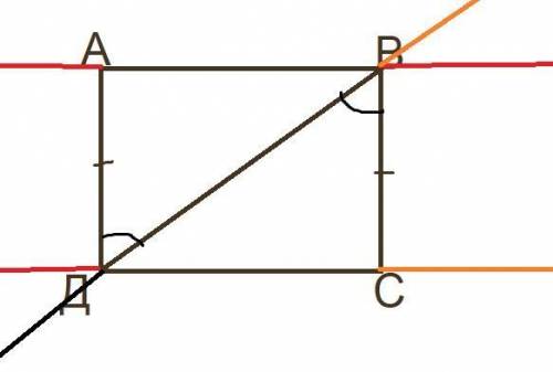 1.В четырехугольнике АВСД АД=BC, угол АДВ=углу СВД. Докажите,что АВ=СД. Без параллелограмма​