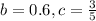 b=0.6, c=\frac{3}{5}