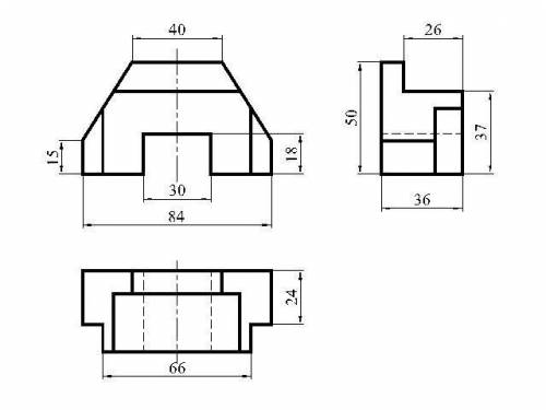 Начертите главный вид, вид слева , вид сверху